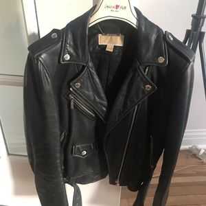 Michael Kors leather biker jacket